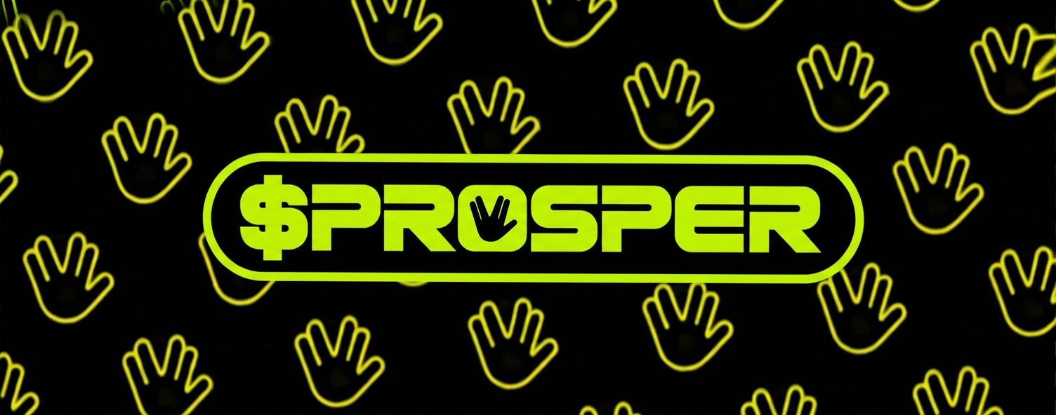 $PROSPER wordmark and hand pattern